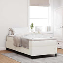 Box spring seng Creme og hvid 90 x 190 cm Velourstof