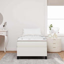 Box spring seng Creme og hvid 90 x 190 cm Velourstof
