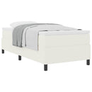 Box spring seng Creme og hvid 90 x 190 cm Velourstof