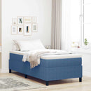 Box spring seng Blå og Hvid 90 x 190 cm Velourstof