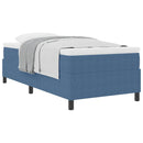 Box spring seng Blå og Hvid 90 x 190 cm Velourstof