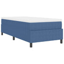 Box spring seng Blå og Hvid 100 x 200 cm Velourstof