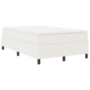 Box spring seng Creme og hvid 120 x 200 cm Velourstof
