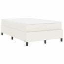 Box spring seng Creme og hvid 120 x 200 cm Velourstof