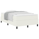 Box spring seng Creme og hvid 120 x 200 cm Velourstof