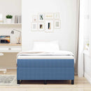 Box spring seng Blå og Hvid 120 x 200 cm Velourstof
