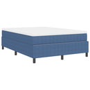 Box spring seng Blå og Hvid 140 x 190 cm Velourstof