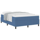 Box spring seng Blå og Hvid 140 x 190 cm Velourstof