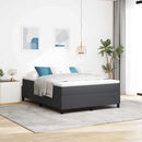 Box spring seng Mørkegrå og Hvid 140 x 200 cm Velourstof
