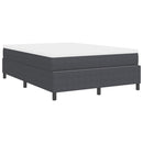 Box spring seng Mørkegrå og Hvid 140 x 200 cm Velourstof