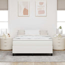Box spring seng Creme og hvid 140 x 200 cm Velourstof