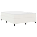 Box spring seng Creme og hvid 140 x 200 cm Velourstof