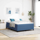 Box spring seng Blå og Hvid 140 x 200 cm Velourstof