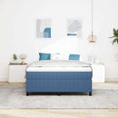 Box spring seng Blå og Hvid 140 x 200 cm Velourstof