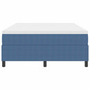 Box spring seng Blå og Hvid 140 x 200 cm Velourstof