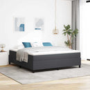 Box spring seng Mørkegrå og Hvid 180 x 200 cm Velourstof