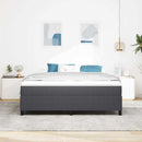 Box spring seng Mørkegrå og Hvid 180 x 200 cm Velourstof