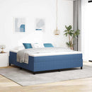 Box spring seng Blå og Hvid 180 x 200 cm Velourstof