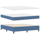 Box spring seng Blå og Hvid 180 x 200 cm Velourstof