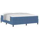 Box spring seng Blå og Hvid 180 x 200 cm Velourstof