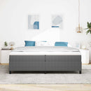 Box spring seng Lys Grå og Hvid 200 x 200 cm Velourstof