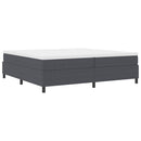 Box spring seng Mørkegrå og Hvid 200 x 200 cm Velourstof