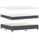 Box spring seng Mørkegrå og Hvid 200 x 200 cm Velourstof