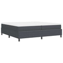 Box spring seng Mørkegrå og Hvid 200 x 200 cm Velourstof