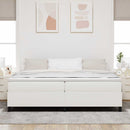 Box spring seng Creme og hvid 200 x 200 cm Velourstof
