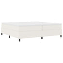 Box spring seng Creme og hvid 200 x 200 cm Velourstof