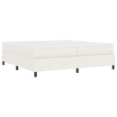 Box spring seng Creme og hvid 200 x 200 cm Velourstof