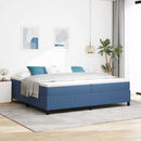Box spring seng Blå og Hvid 200 x 200 cm Velourstof