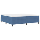 Box spring seng Blå og Hvid 200 x 200 cm Velourstof