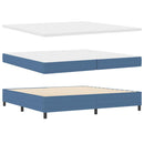 Box spring seng Blå og Hvid 200 x 200 cm Velourstof