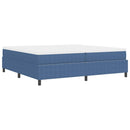 Box spring seng Blå og Hvid 200 x 200 cm Velourstof