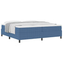 Box spring seng Blå og Hvid 200 x 200 cm Velourstof