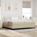 Box spring seng Lys Grå og Hvid 200 x 200 cm Velourstof