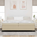 Box spring seng Lys Grå og Hvid 200 x 200 cm Velourstof