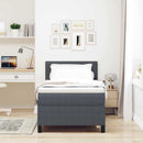 Box spring seng Mørkegrå og Hvid 90 x 190 cm Velourstof