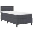 Box spring seng Mørkegrå og Hvid 90 x 190 cm Velourstof