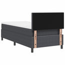 Box spring seng Mørkegrå og Hvid 90 x 190 cm Velourstof