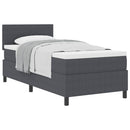 Box spring seng Mørkegrå og Hvid 90 x 190 cm Velourstof