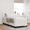 Box spring seng Creme og hvid 90 x 200 cm Velourstof
