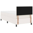 Box spring seng Creme og hvid 90 x 200 cm Velourstof