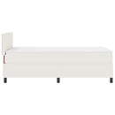 Box spring seng Creme og hvid 90 x 200 cm Velourstof