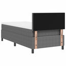 Box spring seng Lys Grå og Hvid 100 x 200 cm Velourstof