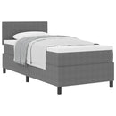 Box spring seng Lys Grå og Hvid 100 x 200 cm Velourstof