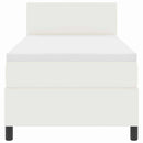 Box spring seng Creme og hvid 100 x 200 cm Velourstof