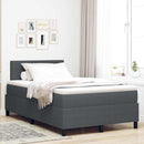 Box spring seng Mørkegrå og Hvid 120 x 190 cm Velourstof