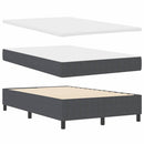 Box spring seng Mørkegrå og Hvid 120 x 190 cm Velourstof